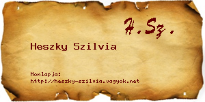 Heszky Szilvia névjegykártya
